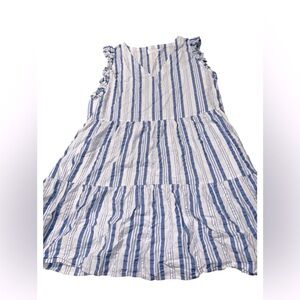 Time & Tru Blue/White Striped Babydoll Dress Size XXL